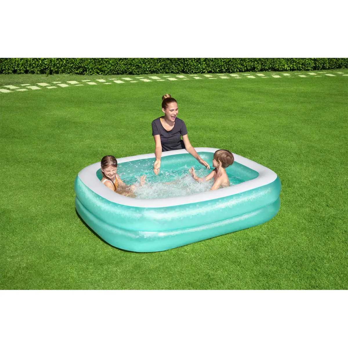 Inflatable pool Bestway Blue Rectangular Family Pool Photo 7