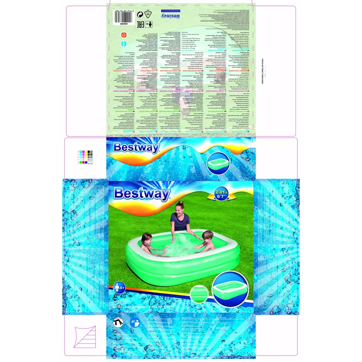Inflatable pool Bestway Blue Rectangular Family Pool Photo 8