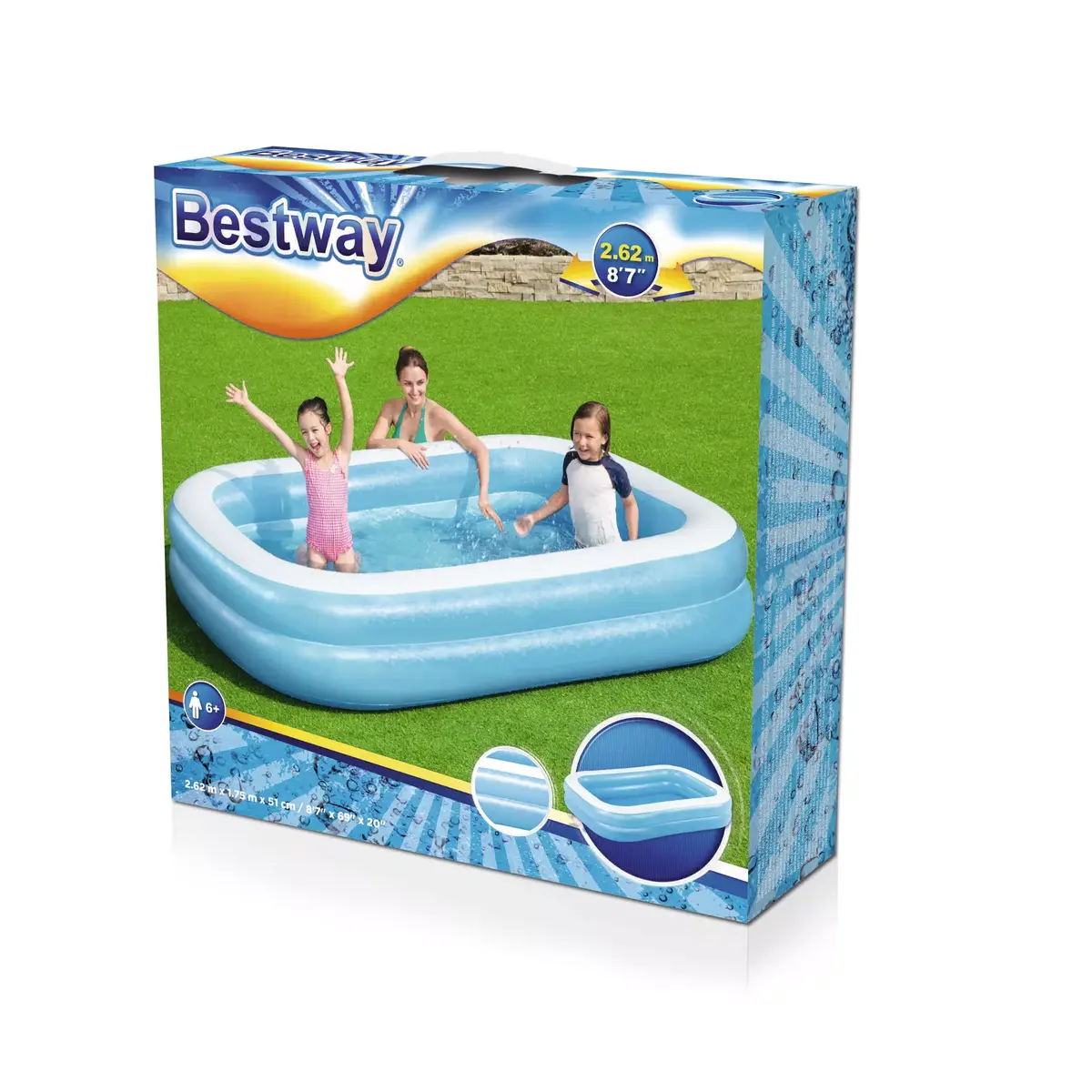 Bestway Rectangular Family Pool 2.62×1.75×0.51 m Photo 9
