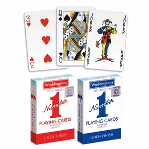 Deck of cards winning moves Waddingtons No.1 Red Blue 07146 – standard playing cards, two-color tuck, 52 cards plus jokers
