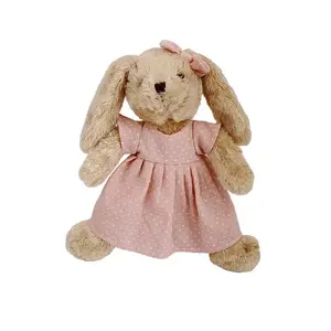 Plīša zaķis Beppe Rosalie, 30 cm, kleitā, mīkstā rotaļlieta