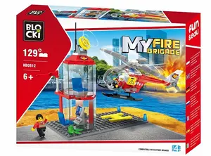 Building Set Blocki Constructor MyFireBrigade Helicopter and Control Tower, 129 pieces, Age 6+