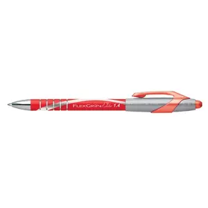 Clip-on retractable ballpoint pen Paper:Mate Flexgrip Elite — red ink, pack of 12