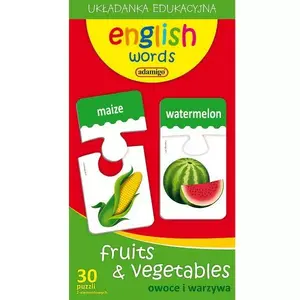 Educational set of fruits and vegetables Adamigo G-6120 — learning play pieces for preschoolers