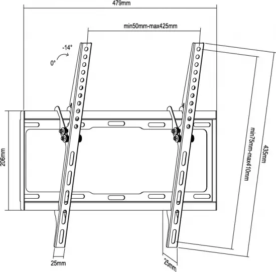 Tilt TV Wall Mount Bracket Equip 32"-55" Photo 4