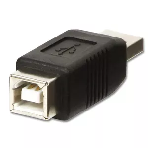 Lindy 71231 kabeļu spraudņu pāreja USB A USB B Melns