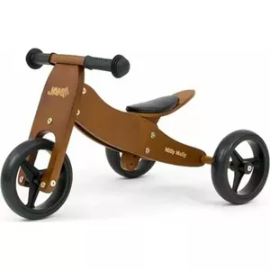 Skriešanas velosipēds milly mally Vehicle Jake Dark Natural bērniem — bez pedāļiem, koka rāmis