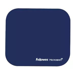 Mouse pad Fellowes Microban Blue — rubber non-slip surface, 226×192 mm
