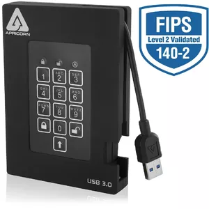 External Hard Drive Apricorn 2TB USB Type-A 3.2 Gen 1 Aegis Padlock Fortress
