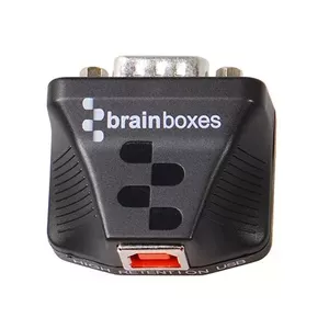 Brainboxes US-235 kabeļu spraudņu pāreja RS232 USB Melns