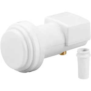 LNB vienkāršs universāls GOOBAY — vienkāršs LNB ar F savienotāju, 4 cm barotnes diametrs, pelēks/balts