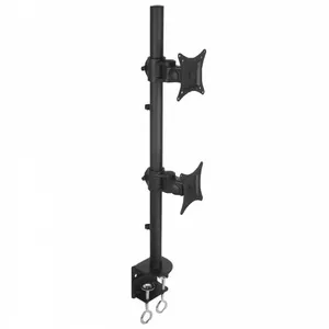 Desk monitor mount TECHLY ICA-LCD-350-D for 2 displays, up to 27", 20 kg, height adjustable 690–725 mm, VESA 75x75–100x100, black