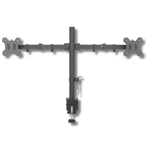 Monitor mount TECHLY ICA-LCD-382-D for 2 displays, desk clamp, up to 27", 20 kg, VESA 75x75–100x100, black