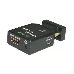 Adapter cable TECHLY IDATA-VGA-HDMINI — VGA to HDMI + 3.5 mm audio, black