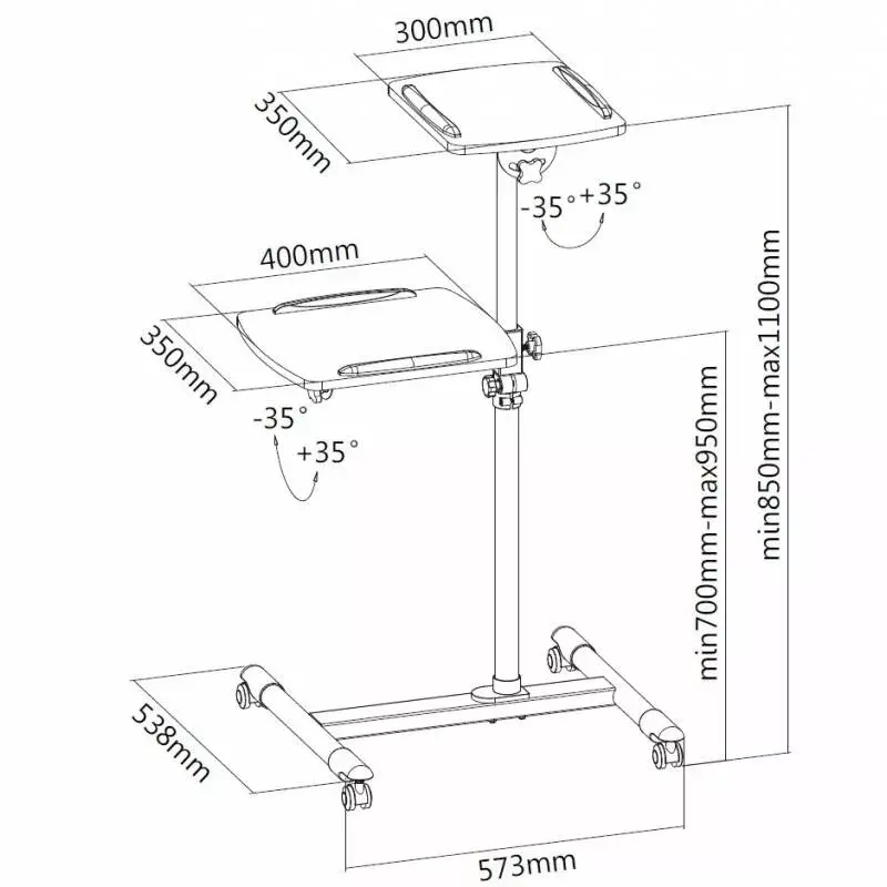 Multimedia trolley TECHLY ICA-TB-TPM-6 Photo 5