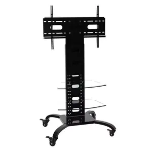 Floor signage display mount TECHLY ICA-TR8 for 32"–70" screens, 68 kg capacity, VESA 800x400, height 1220–1450 mm, black