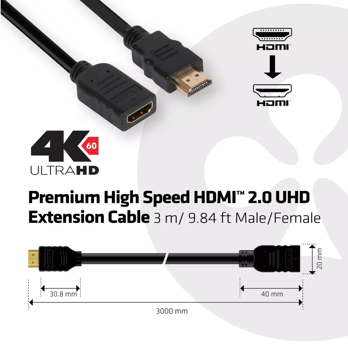HDMI удлинитель CLUB3D High Speed 2.0 4K60Hz Photo 4