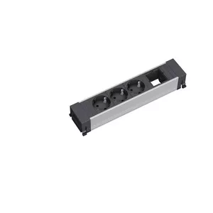 Jaudas pagarinātājs 3 AC kontaktligzdas Bachmann 909.004 Melns Sudrabs
