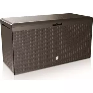 Garden storage box Prosperplast Boxe Rato Plus 290L — outdoor resin container, brown