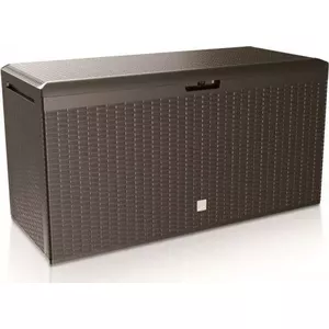 Garden storage box Prosperplast Boxe Rato Plus 290L — outdoor resin container, brown