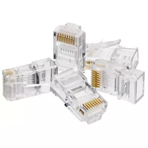 RJ45 wire connector A-LAN WT106, straight modular male, translucent/white, pack of 100
