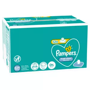 Pampers Fresh Clean Baby Wipes 12 Packs = 624 Wipes