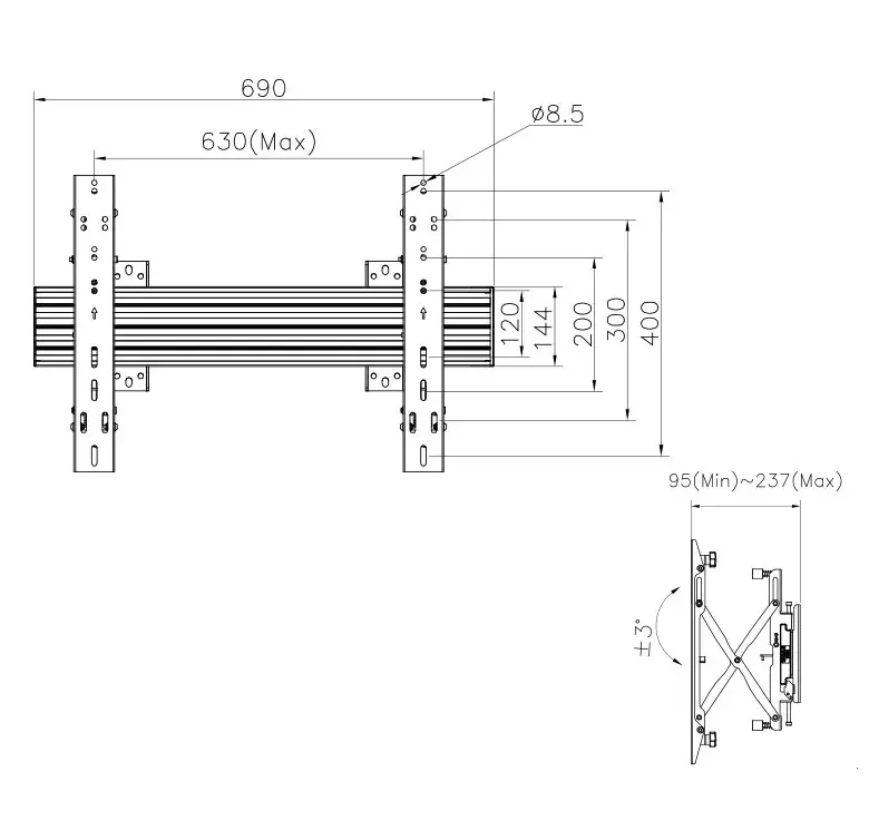 TV sienas stiprinājums Equip 37"-65" Photo 5