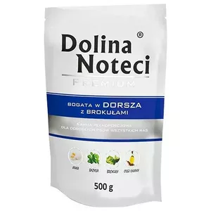 Влажный корм для собак dolina noteci Premium с треской и брокколи 500 г — полноценный корм для взрослых собак