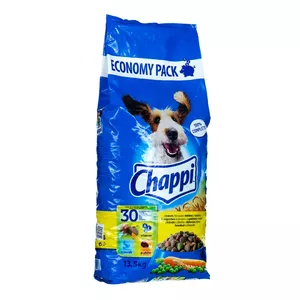 Sausais suņu barība Chappi ar putnu gaļu un dārzeņiem 13,5 kg, pieaugušiem suņiem, olbaltumvielas 20%, tauki 7,5%
