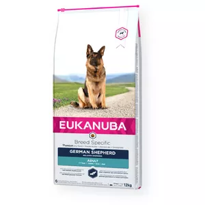 Sausais barības produkts suņiem EUKANUBA Breed Specific German Shepherd Adult 12 kg, vistas, olbaltumvielas 23%, tauki 13%
