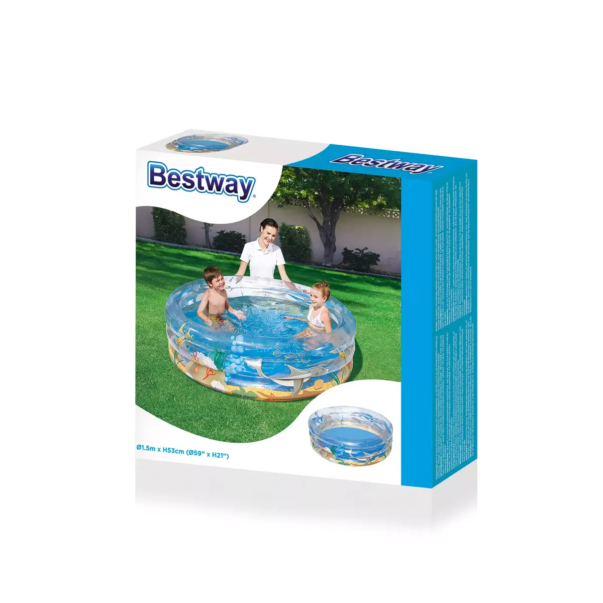 Piepūšamais baseins Bestway Transparent Sea Life Φ1,5×H53 cm Photo 2