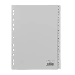 Durable 650810 tab index Alphabetic tab index Polypropylene (PP) Grey