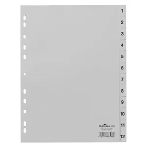 Durable 651210 tab index Numeric tab index Polypropylene (PP) Grey