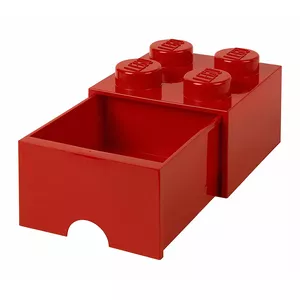 Drawer storage unit, room copenhagen RC40051730 — LEGO Brick design, 4-drawer, red