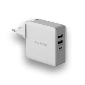 Зарядное устройство Indoor RealPower DeskCharge-65 Travel Universal Grey
