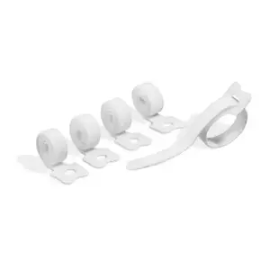 Kabeļu saite Durable Cavoline Grip Tie ar āķi un cilpu balta 5 gab.