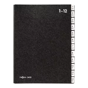 Divider Book Pagna 24121-04 Black Hardboard Polypropylene A4