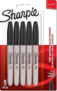 Marker Sharpie Rundspitze F black 0.9 mm — pack of 5