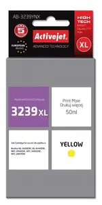 Activejet AB-3239YNX tintes kasetnes aizstājējs Brother LC3239XLY Supreme Dzeltena krāsviela uz ūdens bāzes ar augstu ietilpību 50 ml