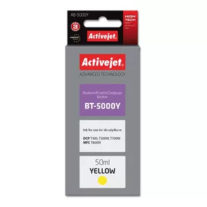Ink bottle ActiveJet AB-5000Y yellow, compatible with Brother, dye-based 50 ml, high (XL) yield