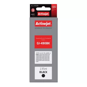 Ink cartridge ActiveJet AC-G490Bk Black, compatible for Canon GI-490BK, pigment black 135 ml, high (XL) yield