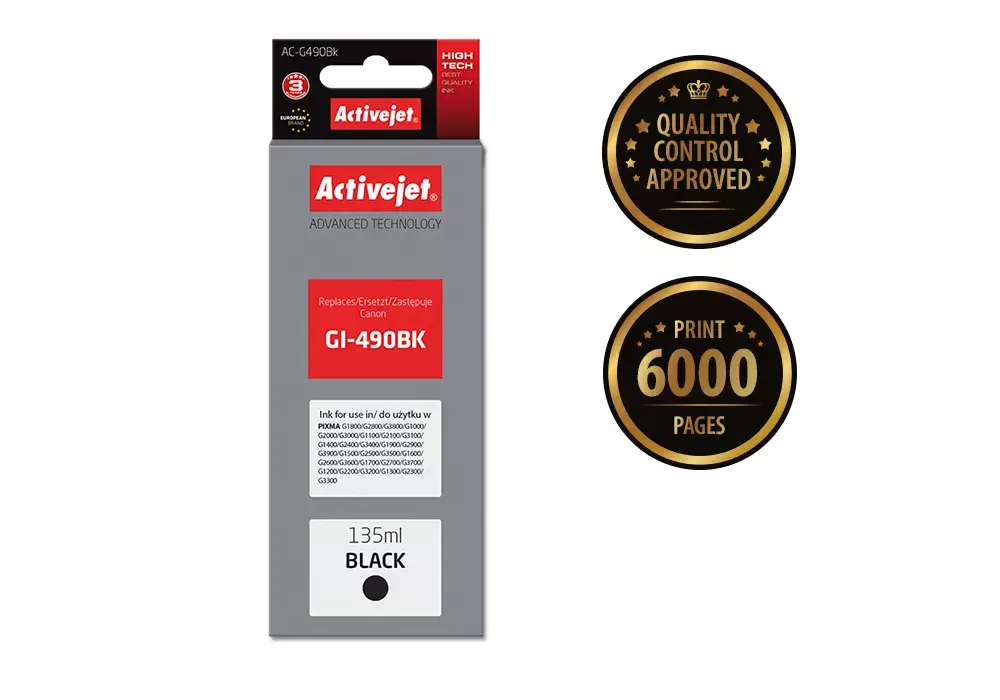 ActiveJet AC-G490Bk ink cartridge (Black, 135 ml) Photo 2