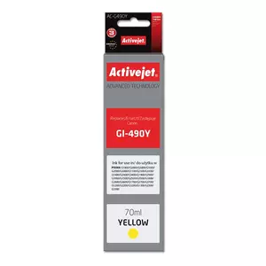 Ink cartridge ActiveJet AC-G490Y compatible for Canon GI-490Y, Yellow, High (XL) yield, 70 ml
