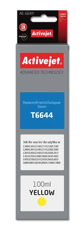 Ink cartridge ActiveJet AE-664Y Yellow Photo 2