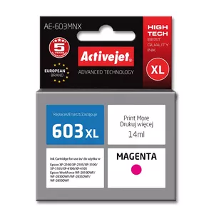 Tintes kasetne ActiveJet AE-603MNX saderīga ar Epson, Magenta, 14 ml, High (XL) ietilpība