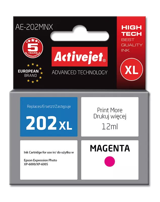 Tintes kasete ActiveJet AE-202MNX magenta, saderīga