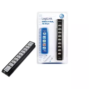 LogiLink UA0096 interface hub 480 Mbit/s Black