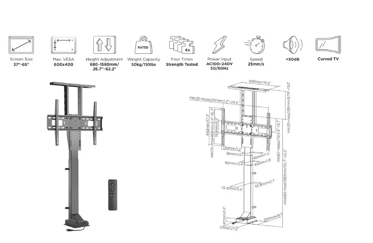 Motorized Remote Control TV Stand Equip 650606 Photo 15