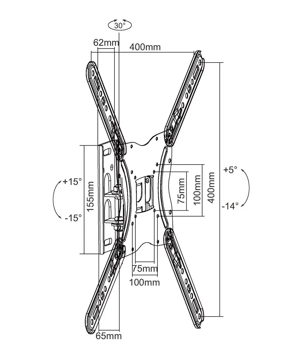 Articulating TV Wall Mount Bracket Equip 13"-55" Photo 5
