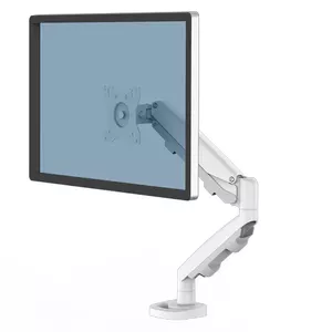 Monitor mount Fellowes Eppa 9683201 — single-arm, supports up to 40" (101.6 cm), VESA 75x75–100x100, max 8 kg, clamp/grommet, white